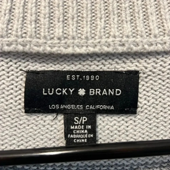 Lucky brand women’s small grey black colorblock pullover sweater - Picture 2 of 5